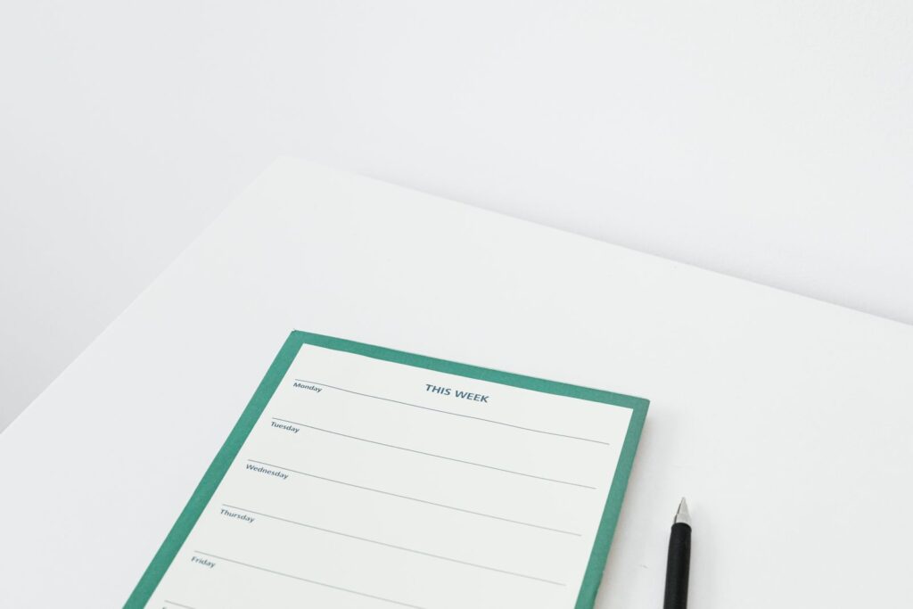 Planner settimanale per trasformare i servizi in un pacchetto chiaro